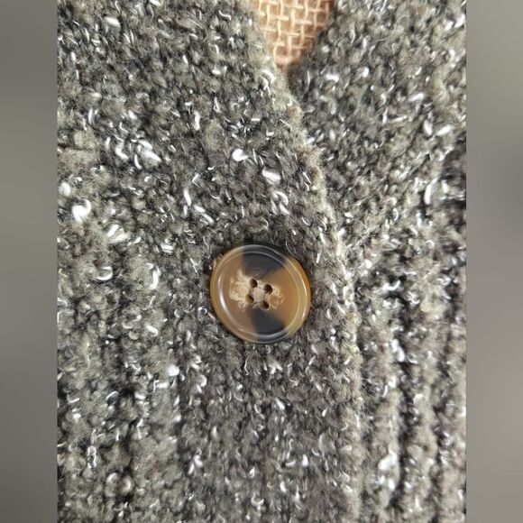 JUSTFAB Chunky Knit Cropped 3-Button Cardigan Sweater Sz M - Picture 2 of 8